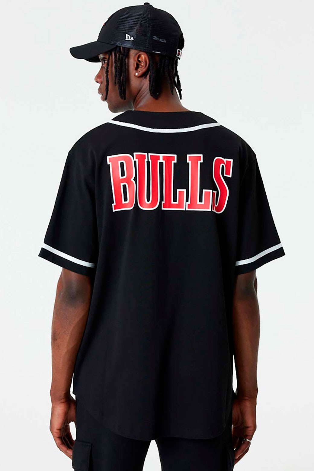 Camiseta New Era Chicago Bulls Baseball Negro