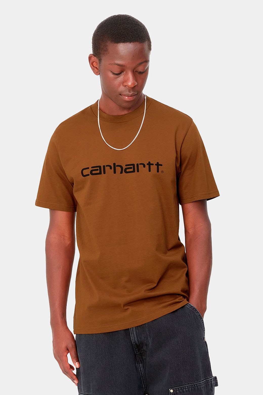 Carhartt WIP AMERICAN SCRIPT - Camiseta básica - brown/marrón