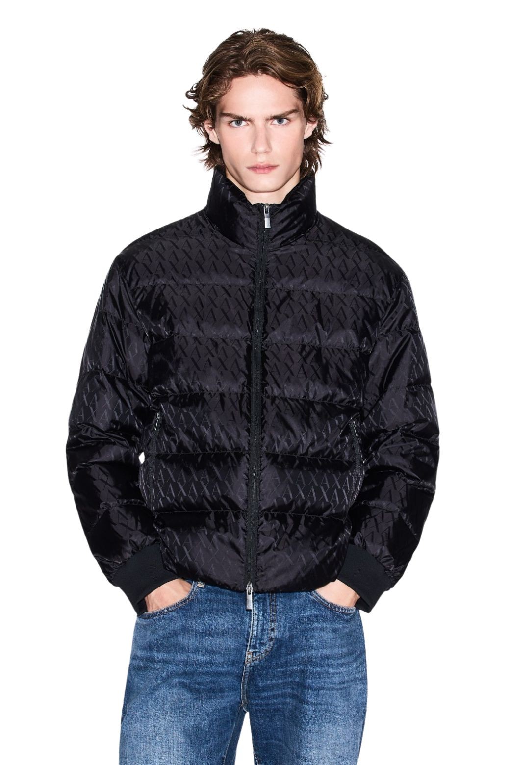 Abrigo Armani Exchange Multilogo Negro