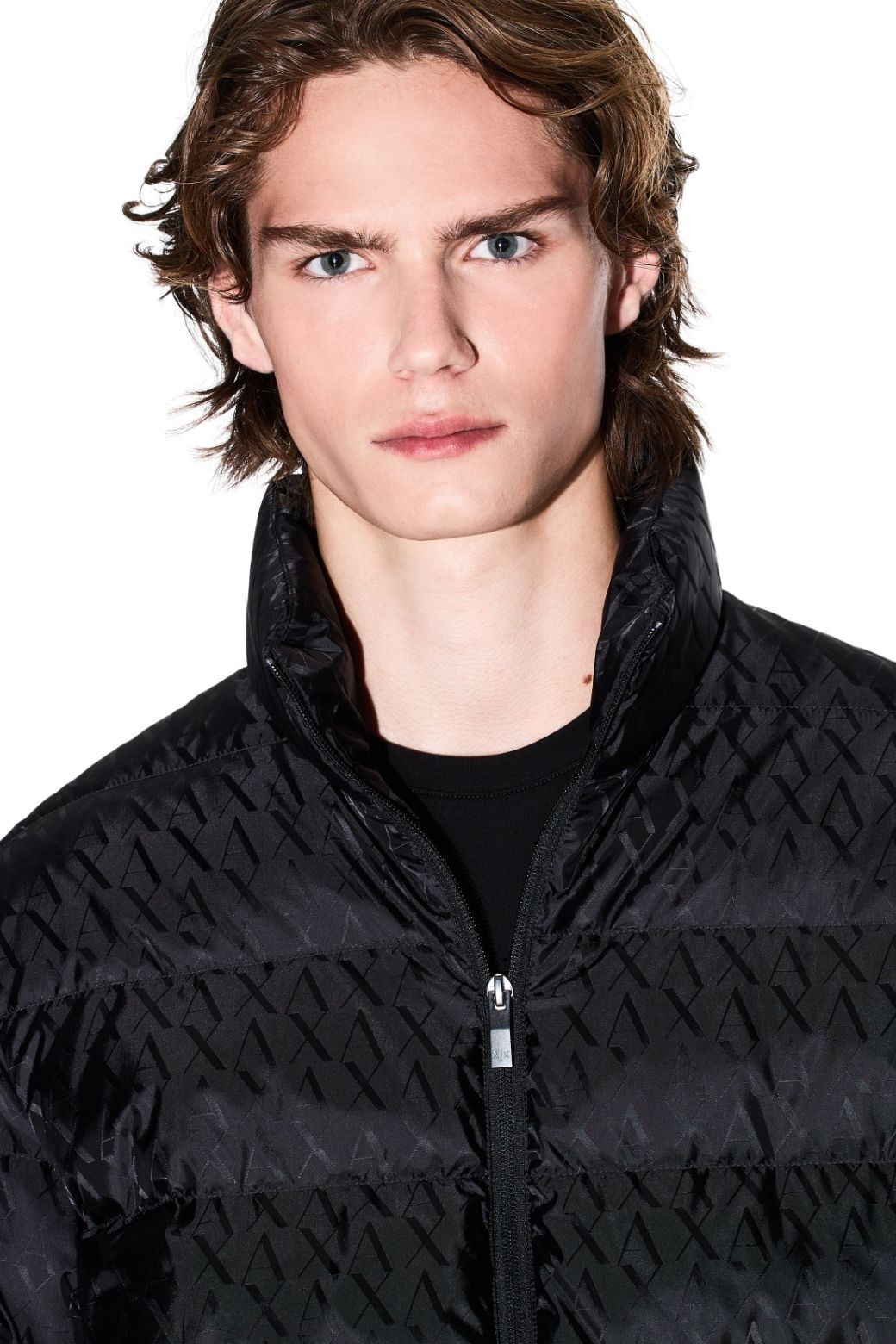 Abrigo Armani Exchange Multilogo Negro