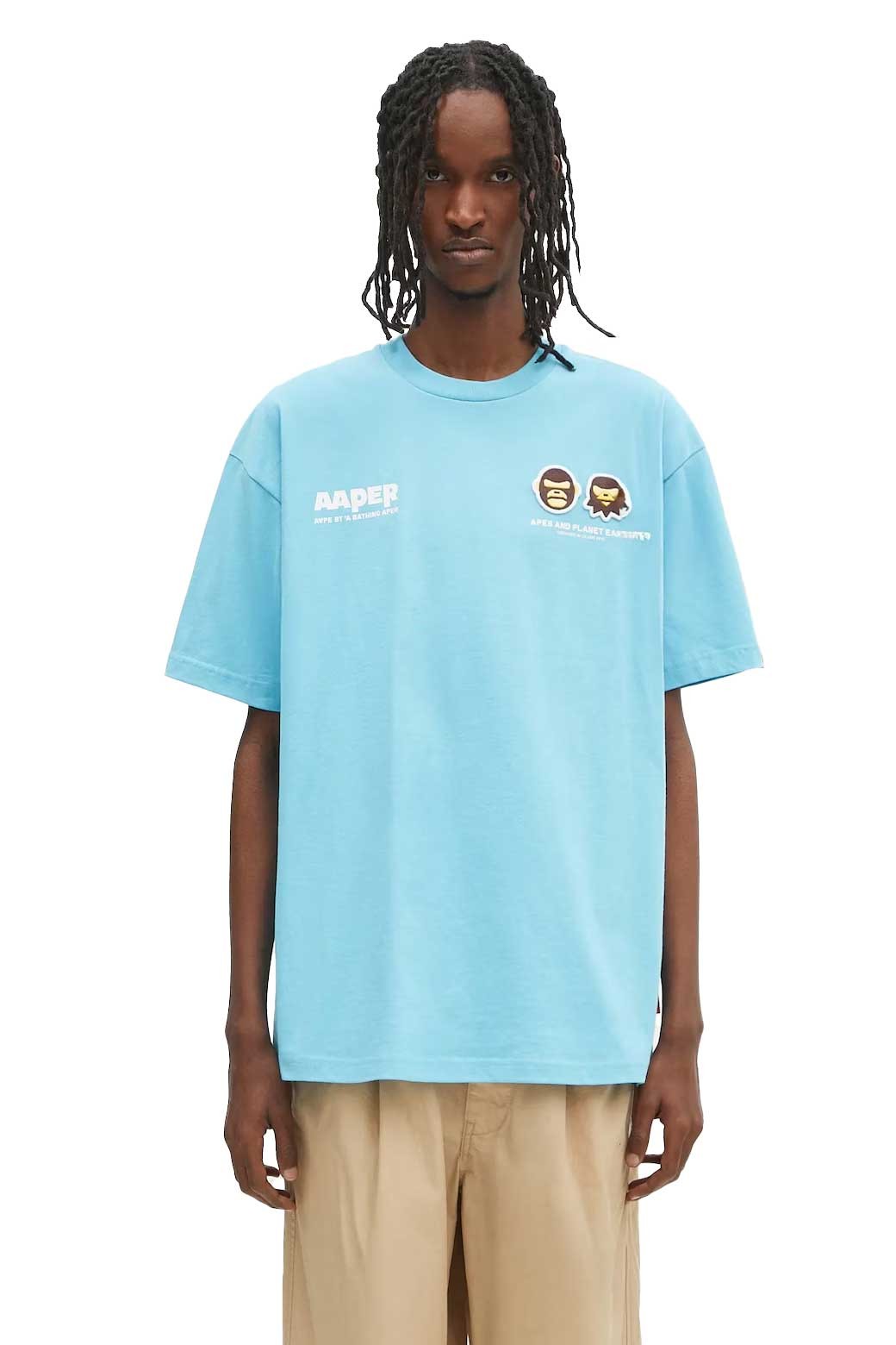 Camiseta AAPE Back Aaper Turquesa