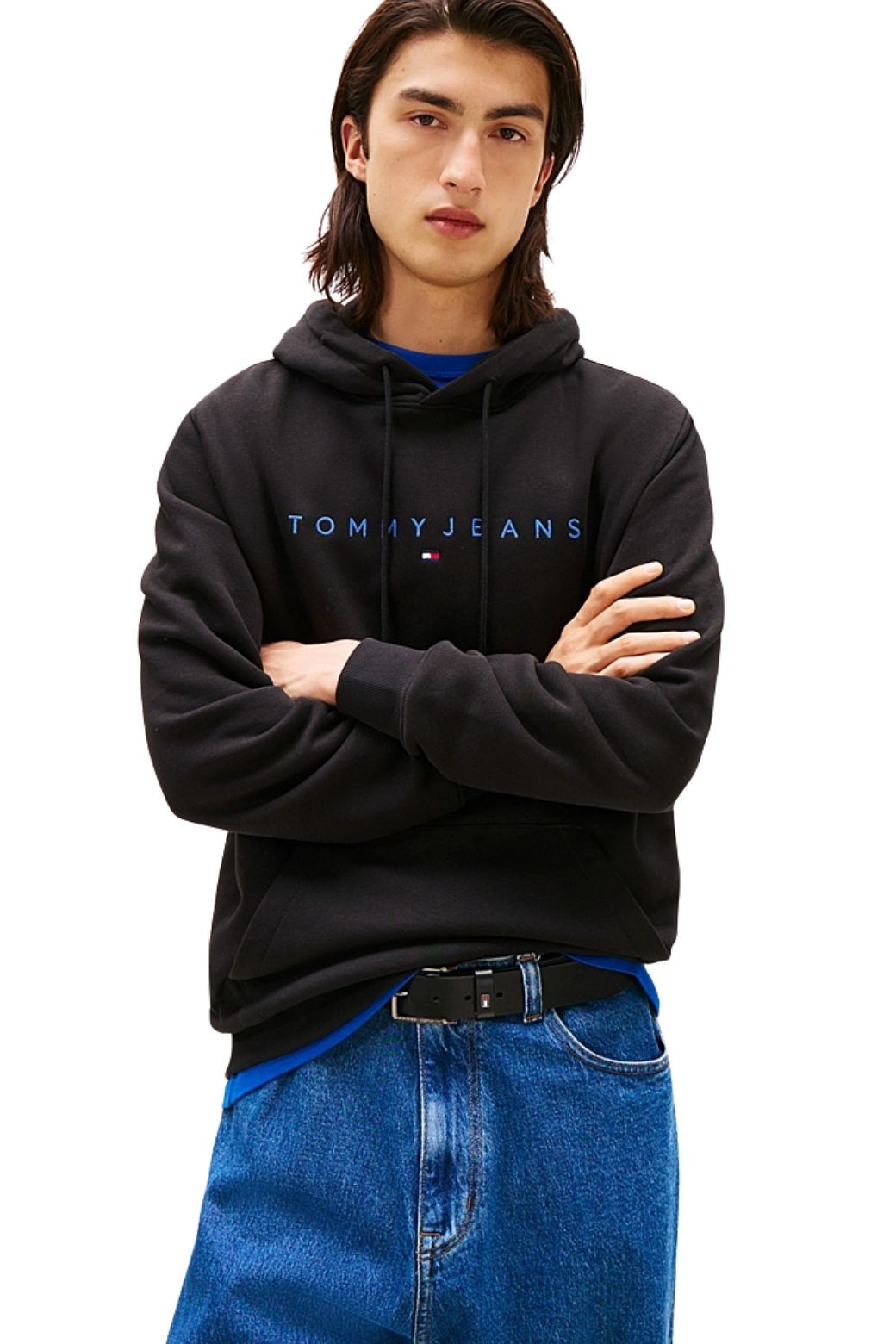 Sudadera Tommy Jeans Linear Logo Negro