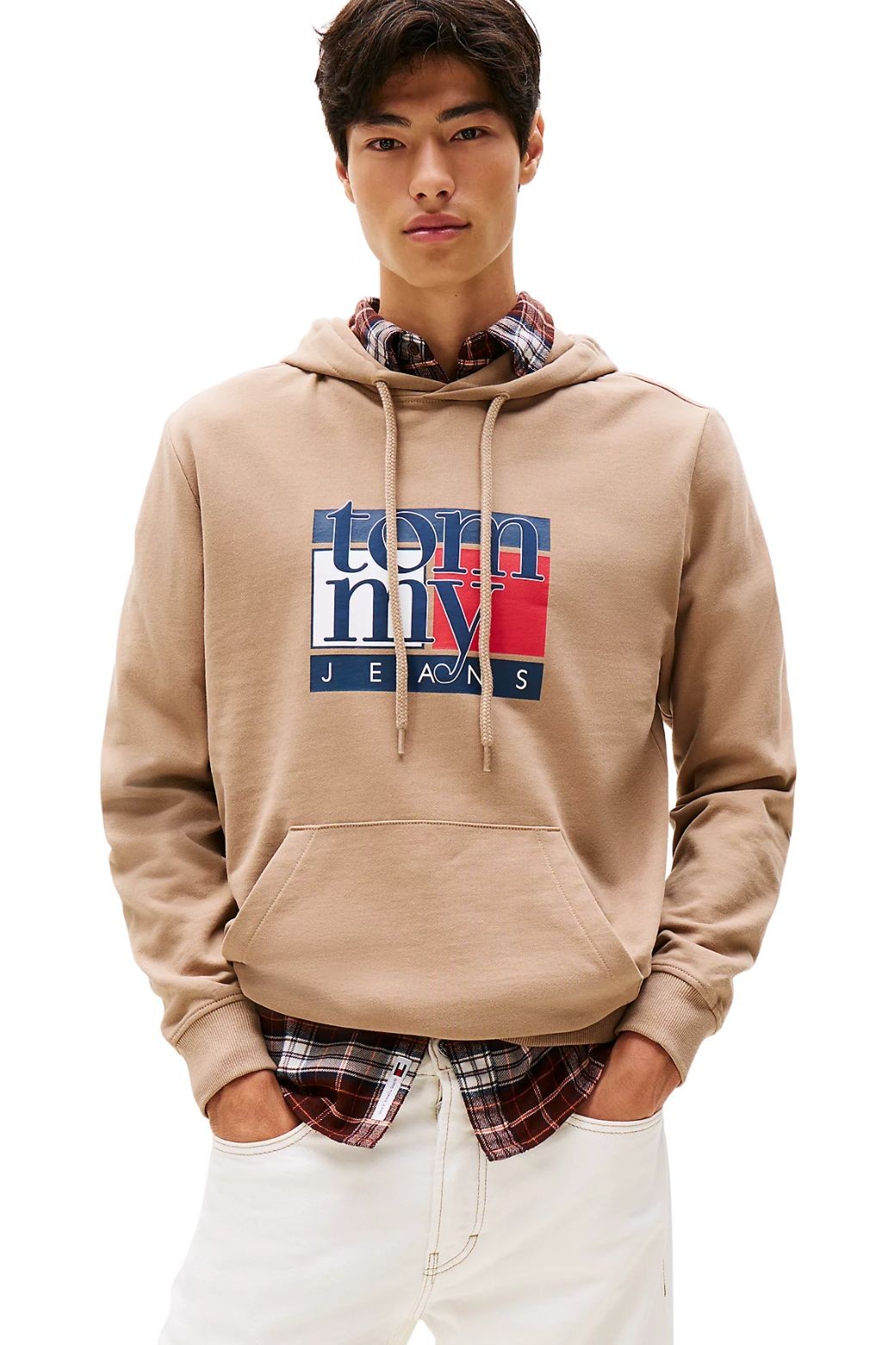 Sudadera Tommy Jeans RWB Flag Beige
