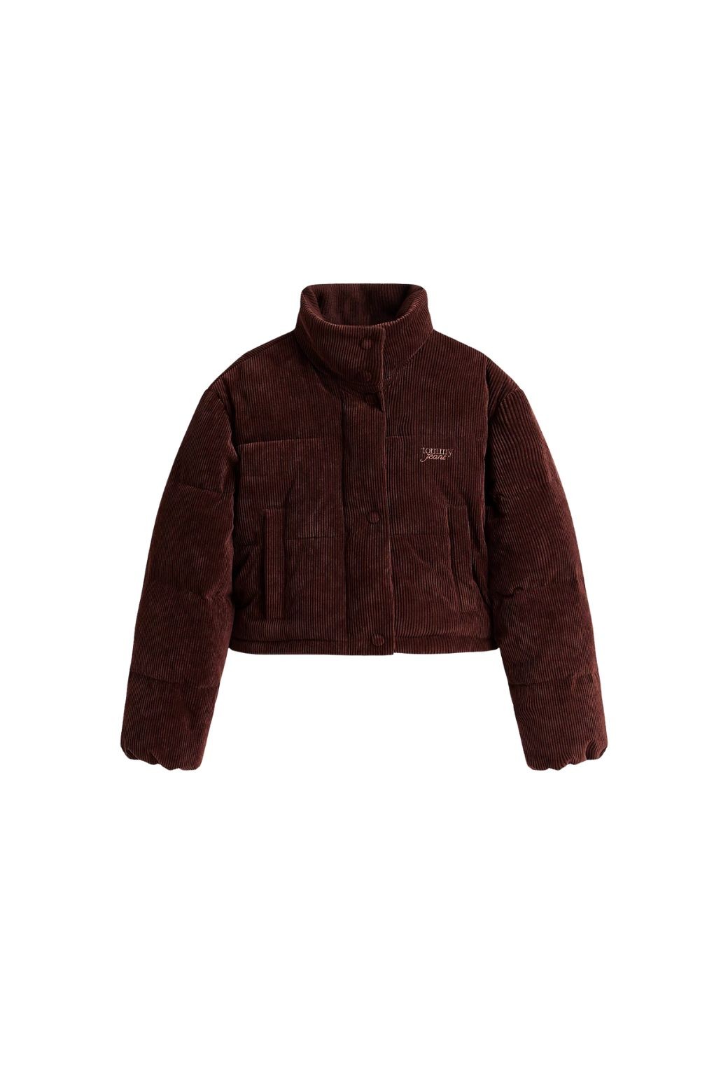 Abrigo Tommy Jeans Cord Puffer Marrón