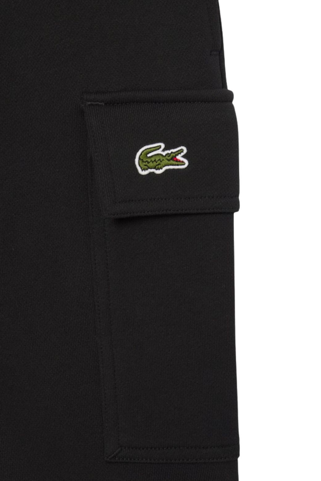 Pantalón Corto Lacoste Cargo Felpa Negro