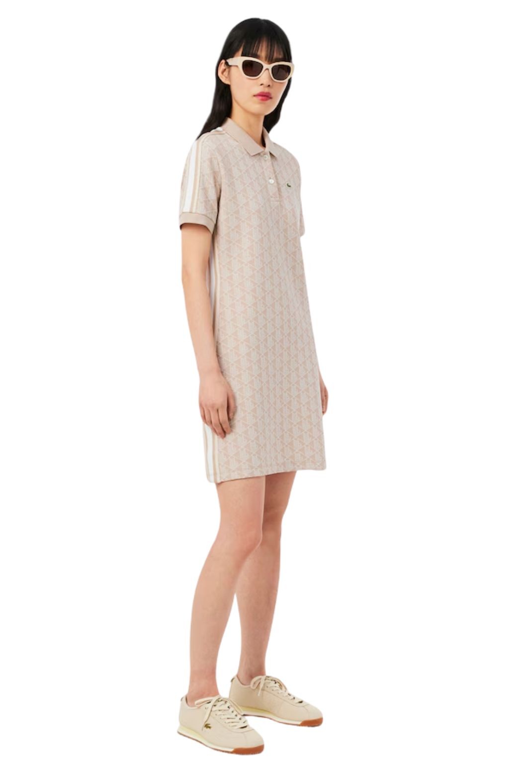 Vestido Lacoste Monograma Beige