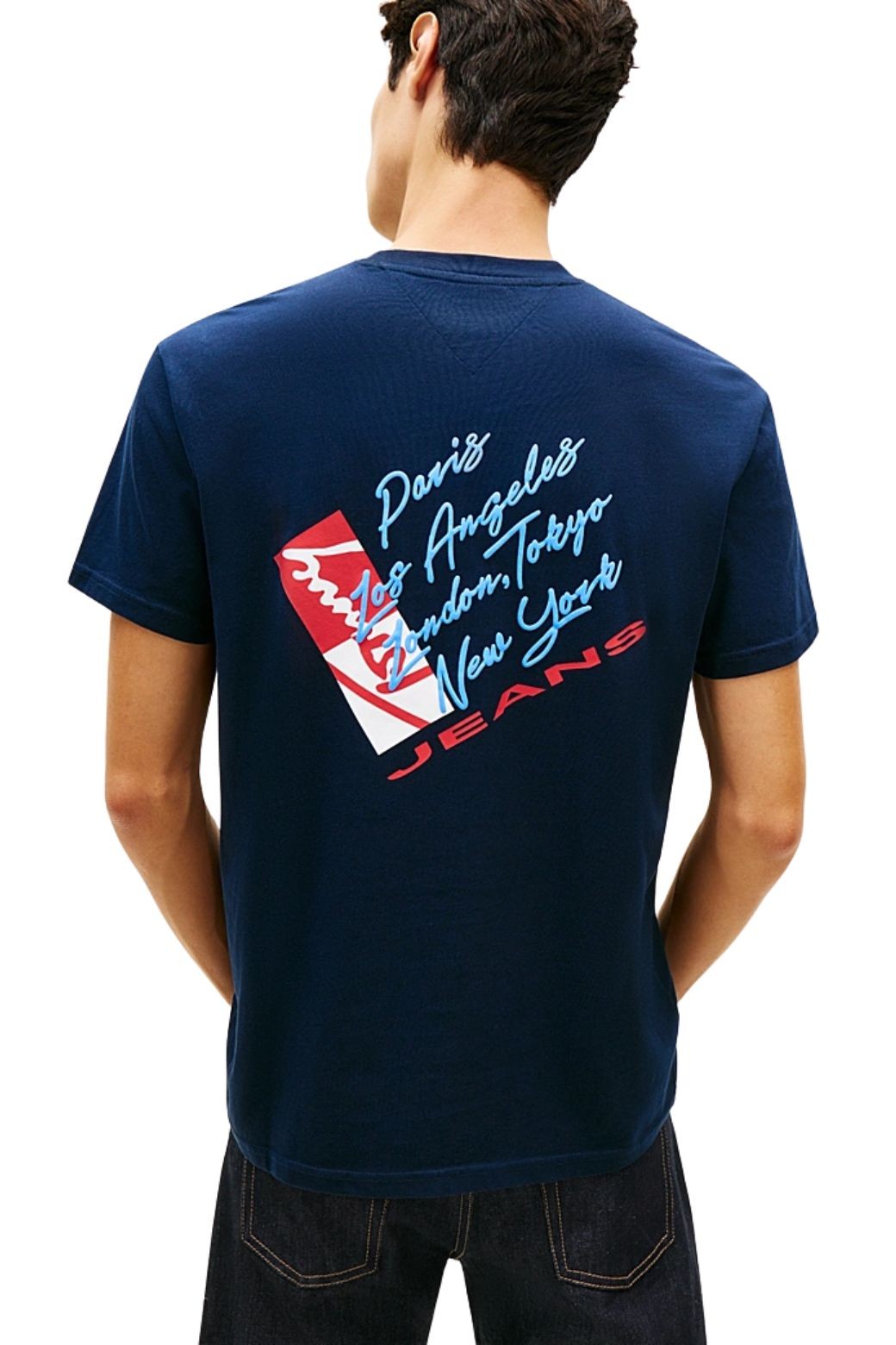 Camiseta Tommy Jeans Regular Signature Azul Marino