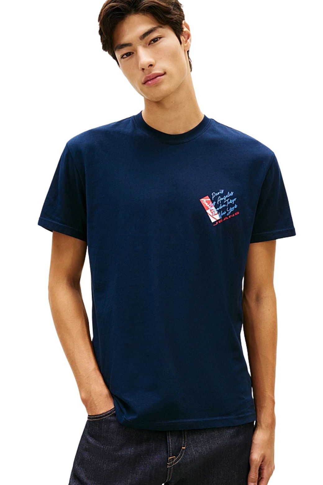 Camiseta Tommy Jeans Regular Signature Azul Marino