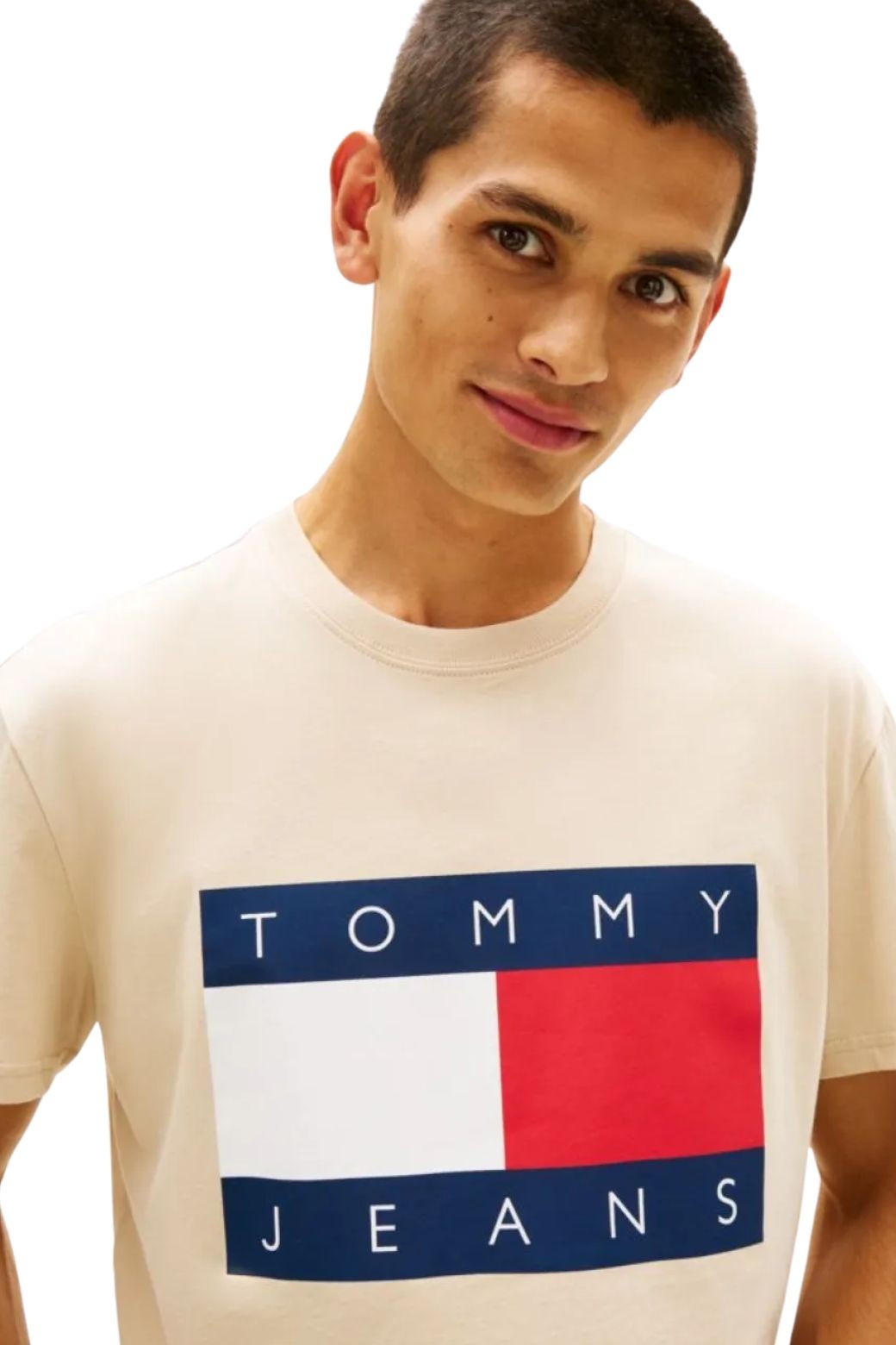 Camiseta Tommy Jeans Big Flag Beige