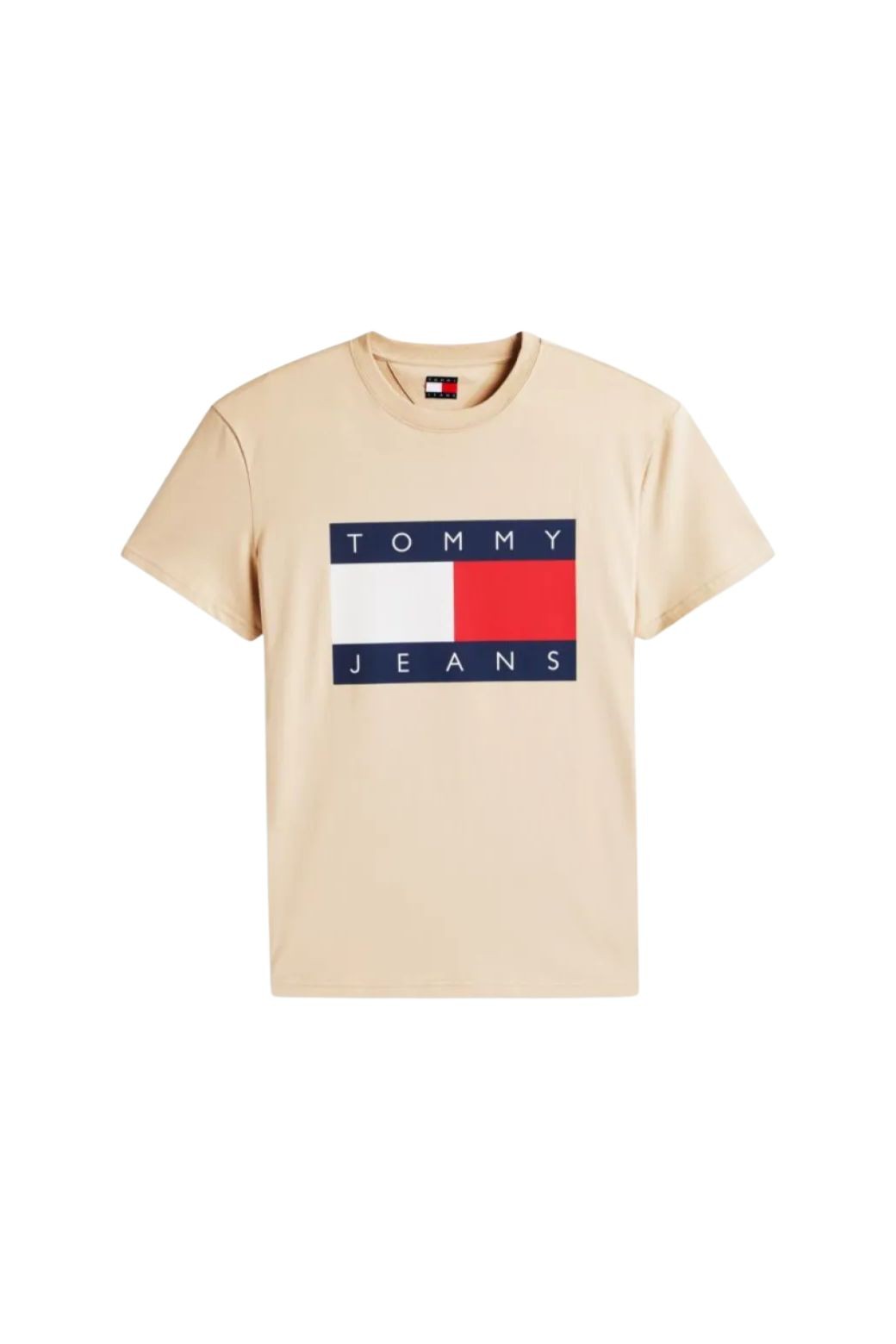 Camiseta Tommy Jeans Big Flag Beige