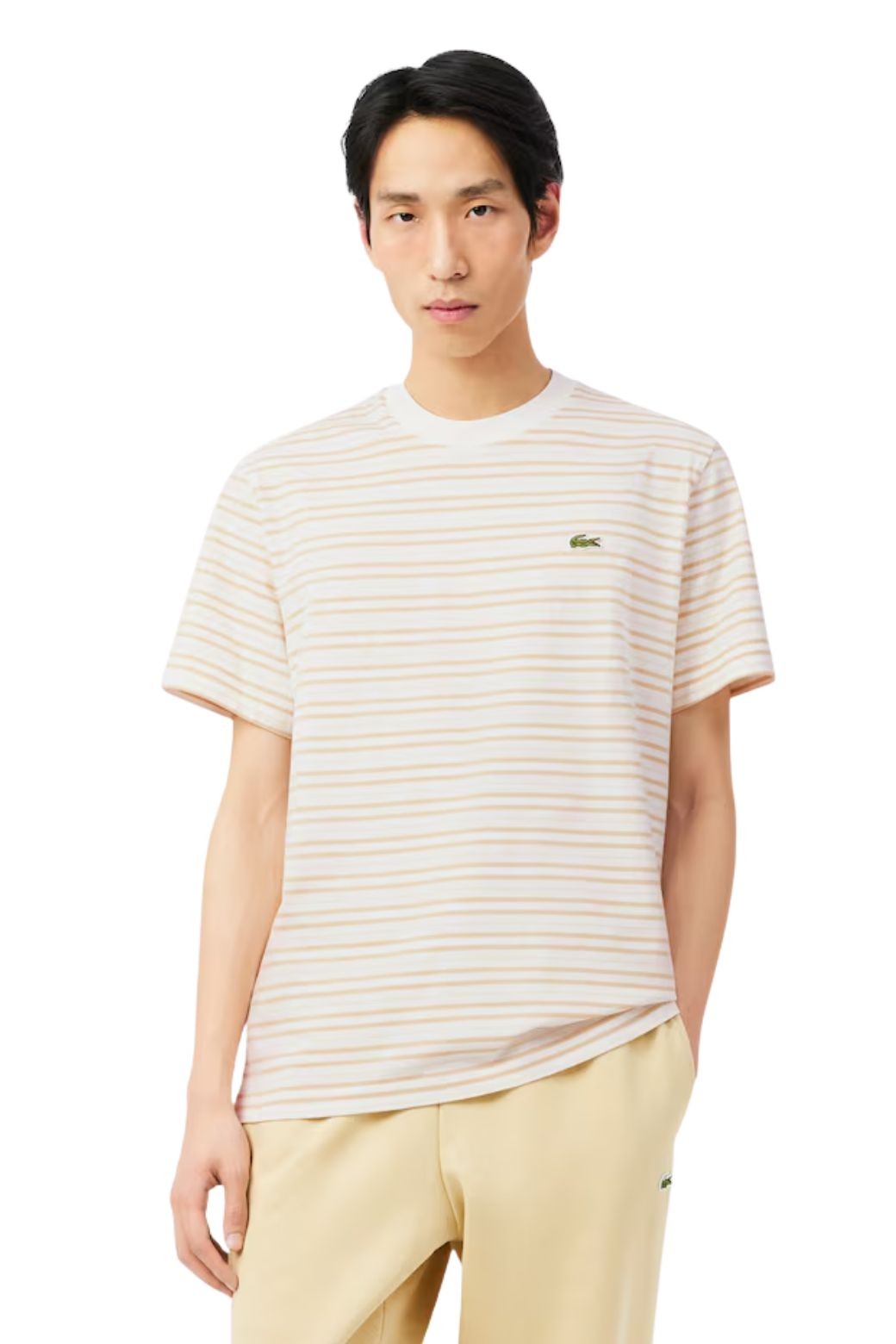 Camiseta Lacoste Rayas Beige