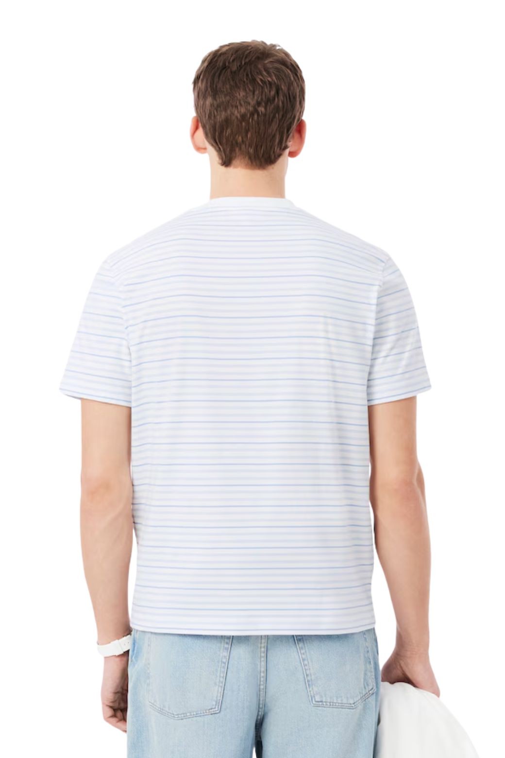 Camiseta Lacoste Rayas Azul y Blanca
