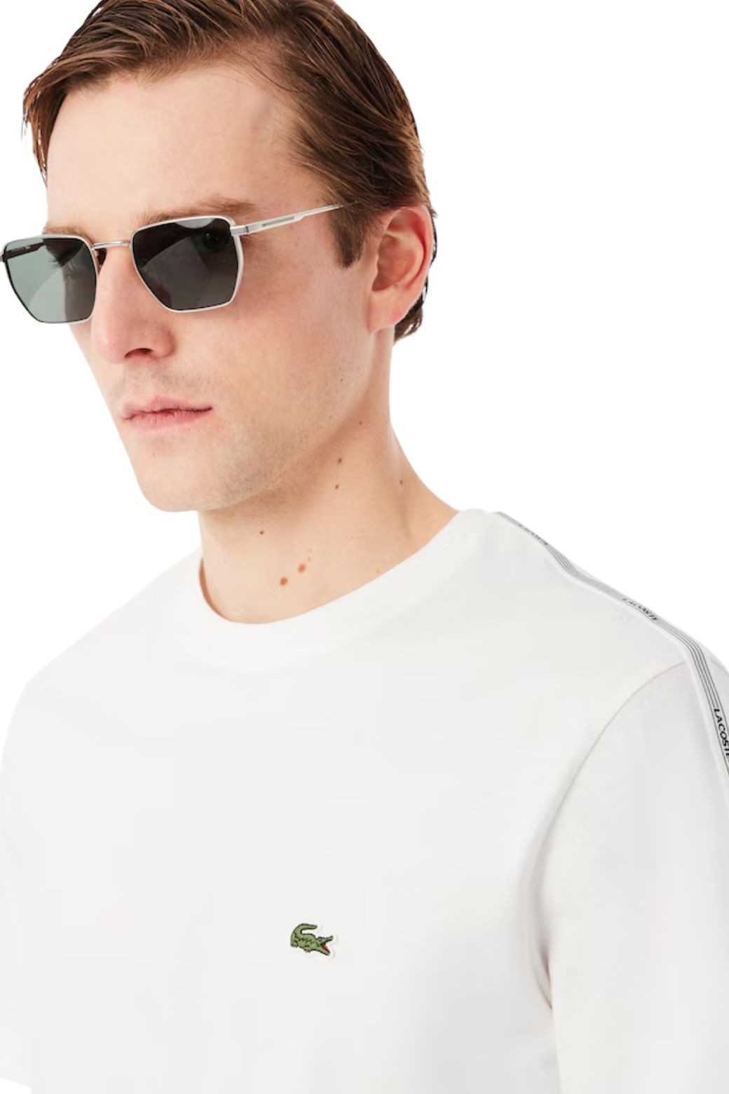 Camiseta Lacoste Franjas Blanca