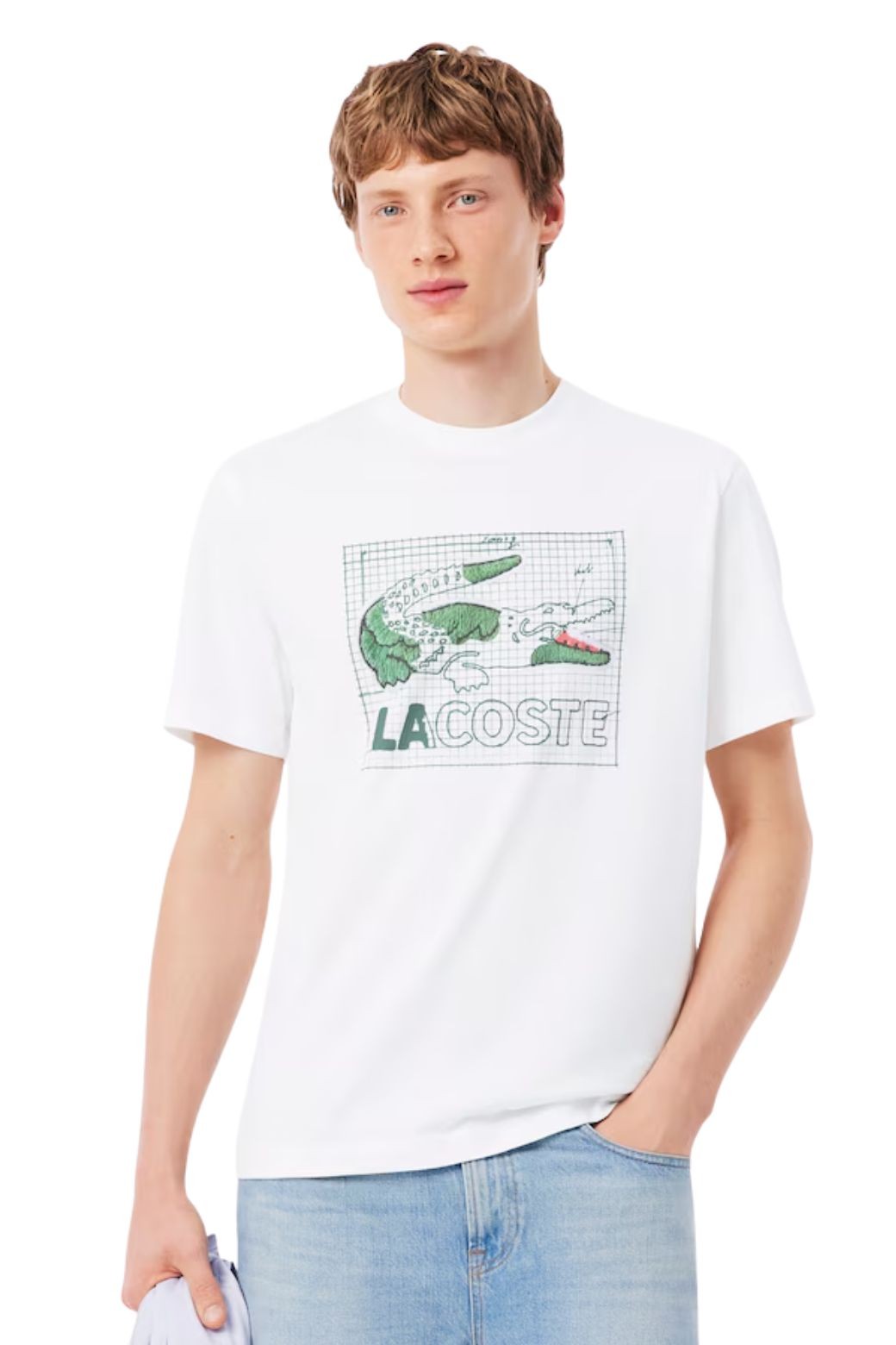Camiseta Lacoste Estampada Blanca