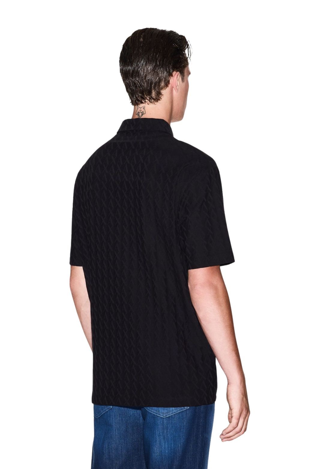 Polo Armani Exchange Multilogo Velour Negro