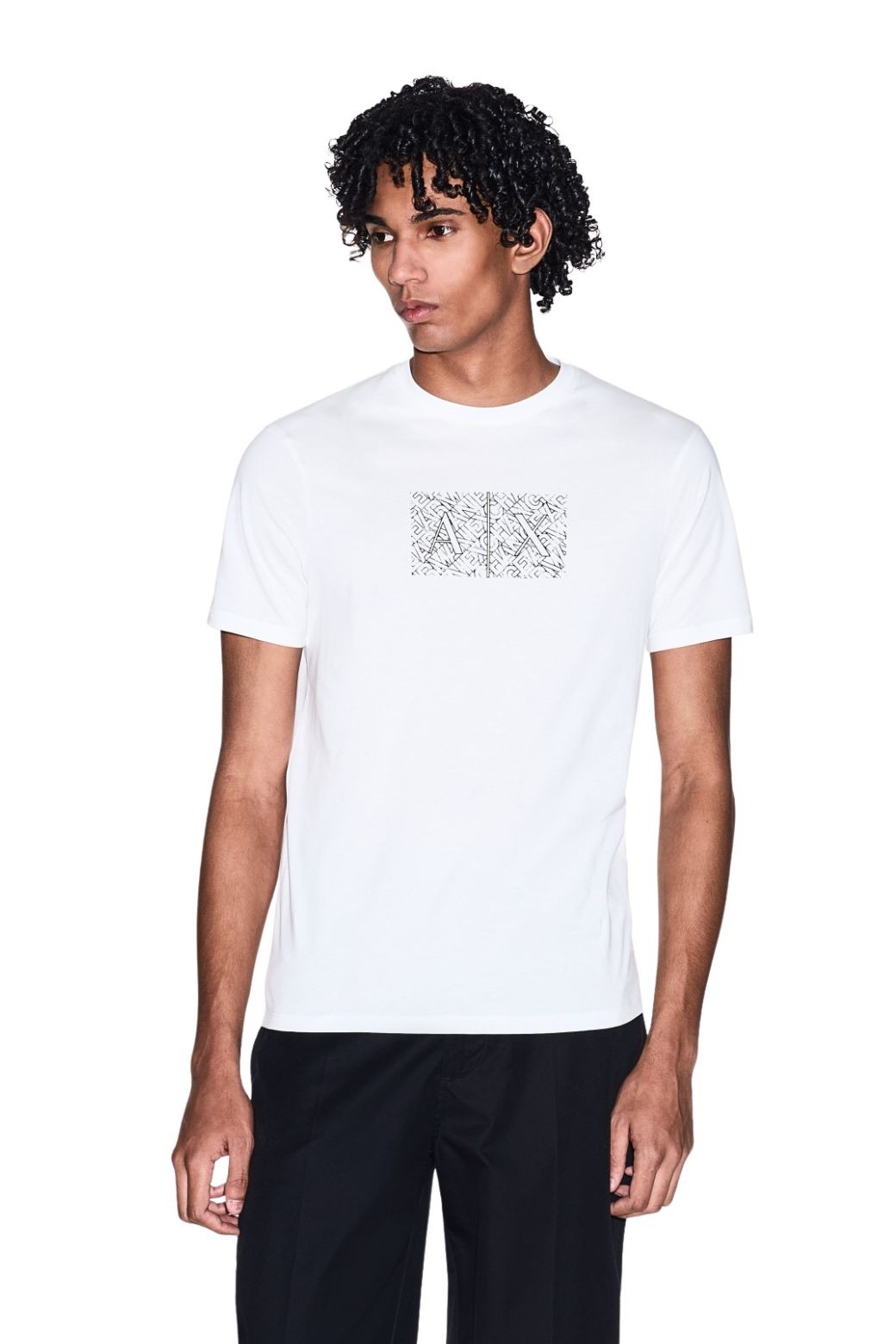 Camiseta Armani Exchange Square Logo Blanca
