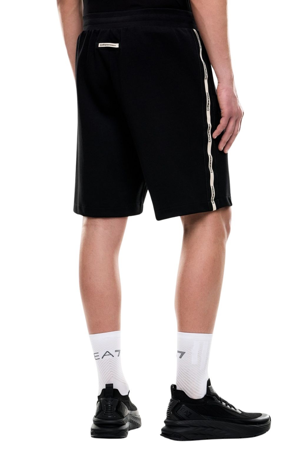 Shorts EA7 Emporio Armani Franjas Negro