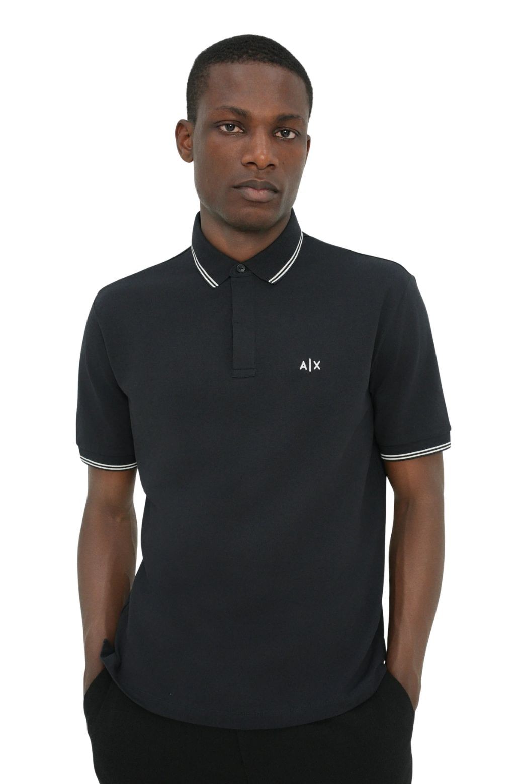 Polo Armani Exchange Ribbed Negro