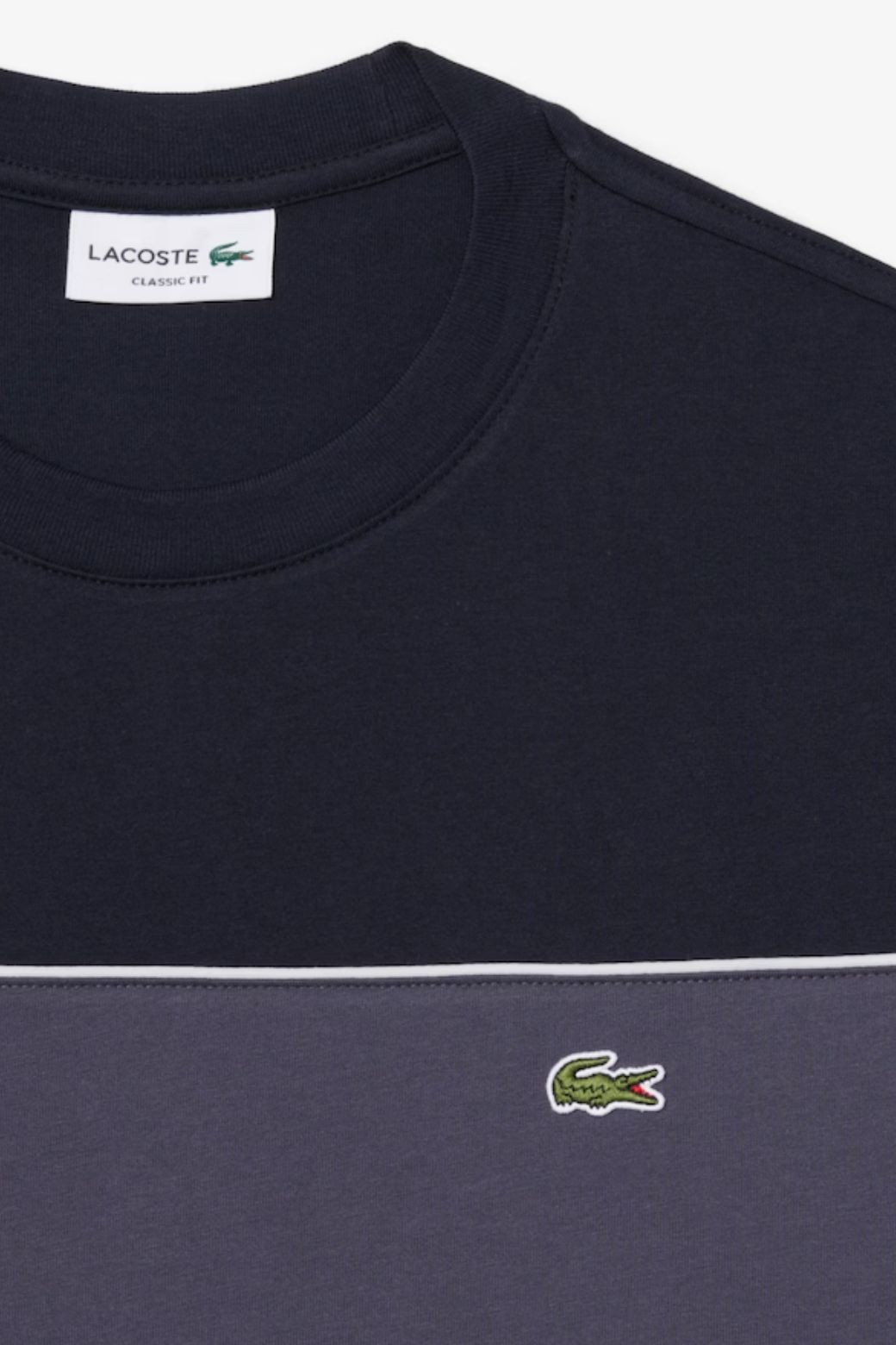 Camiseta Lacoste Colorblock Negra y Gris