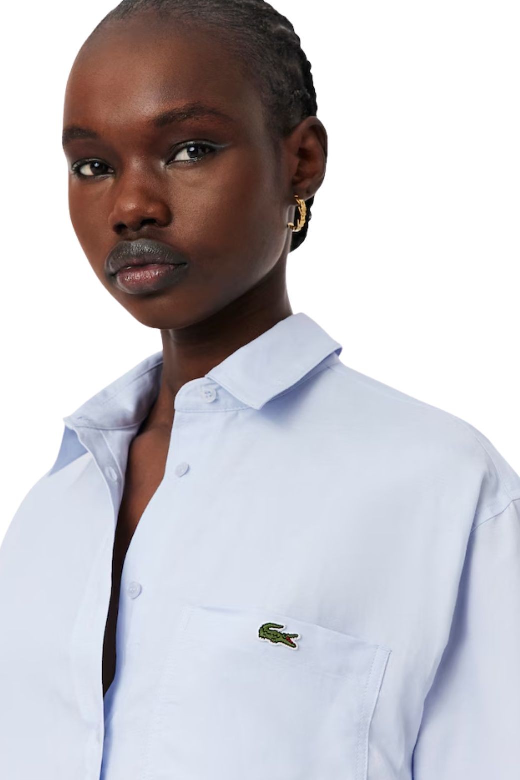 Camisa Lacoste Oversized Wmns Azul Celeste