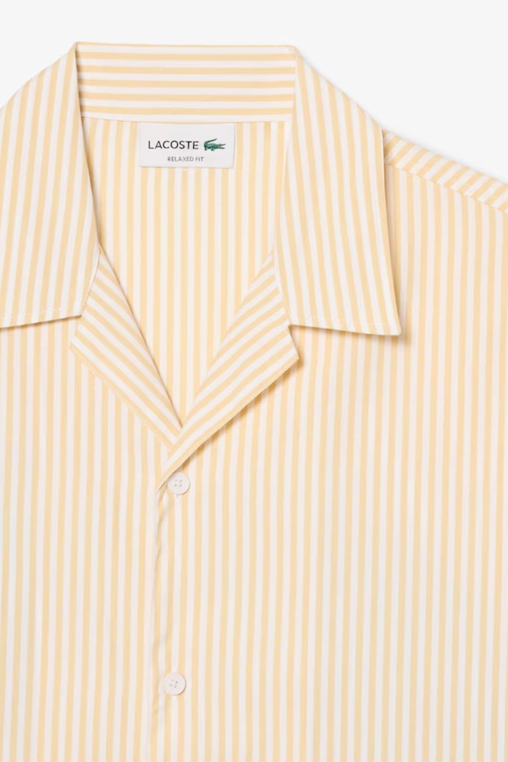 Camisa Lacoste Hawaiian Boxy Beige y Azul