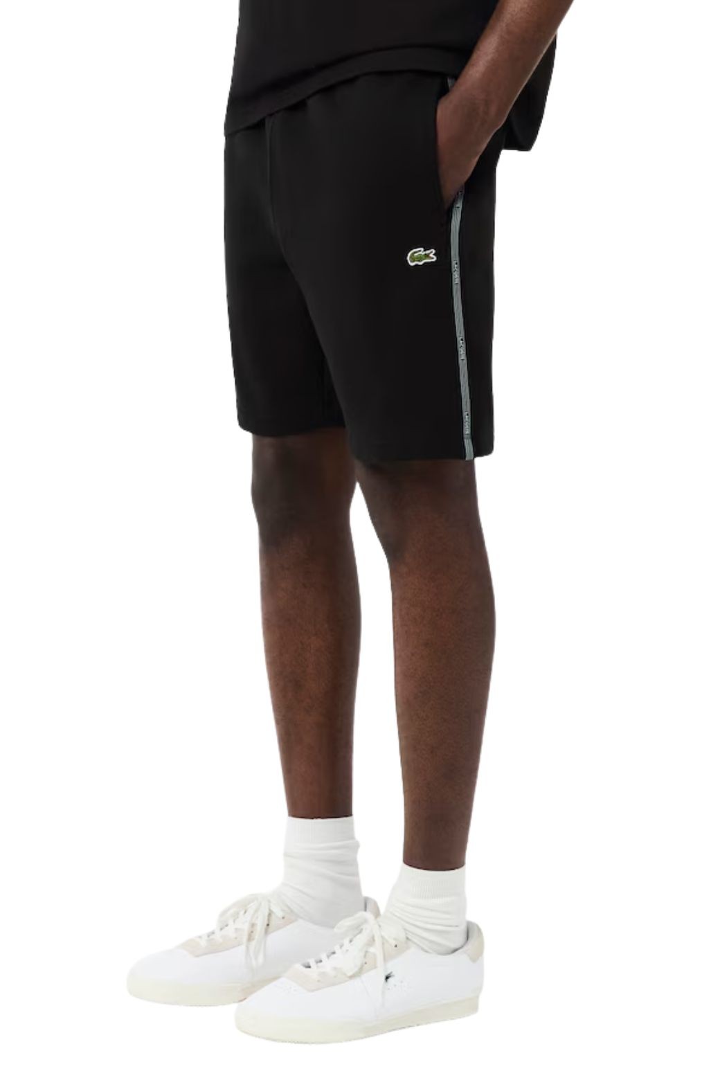 Bermuda Lacoste Franjas Negro
