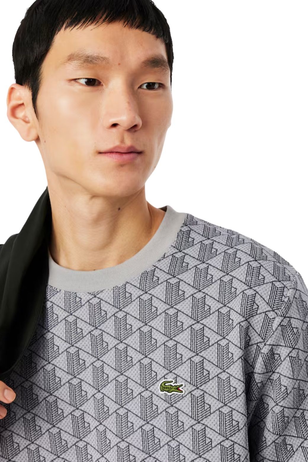 Camiseta Lacoste Jacquard Monogram Gris