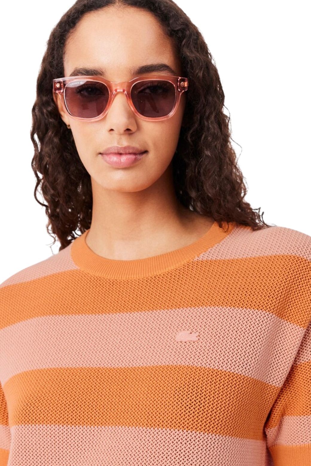 Vestido Lacoste Striped Mesh