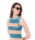 Vestido Lacoste Rayas Striped Azul y Beige
