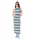 Vestido Lacoste Rayas Striped Azul y Beige