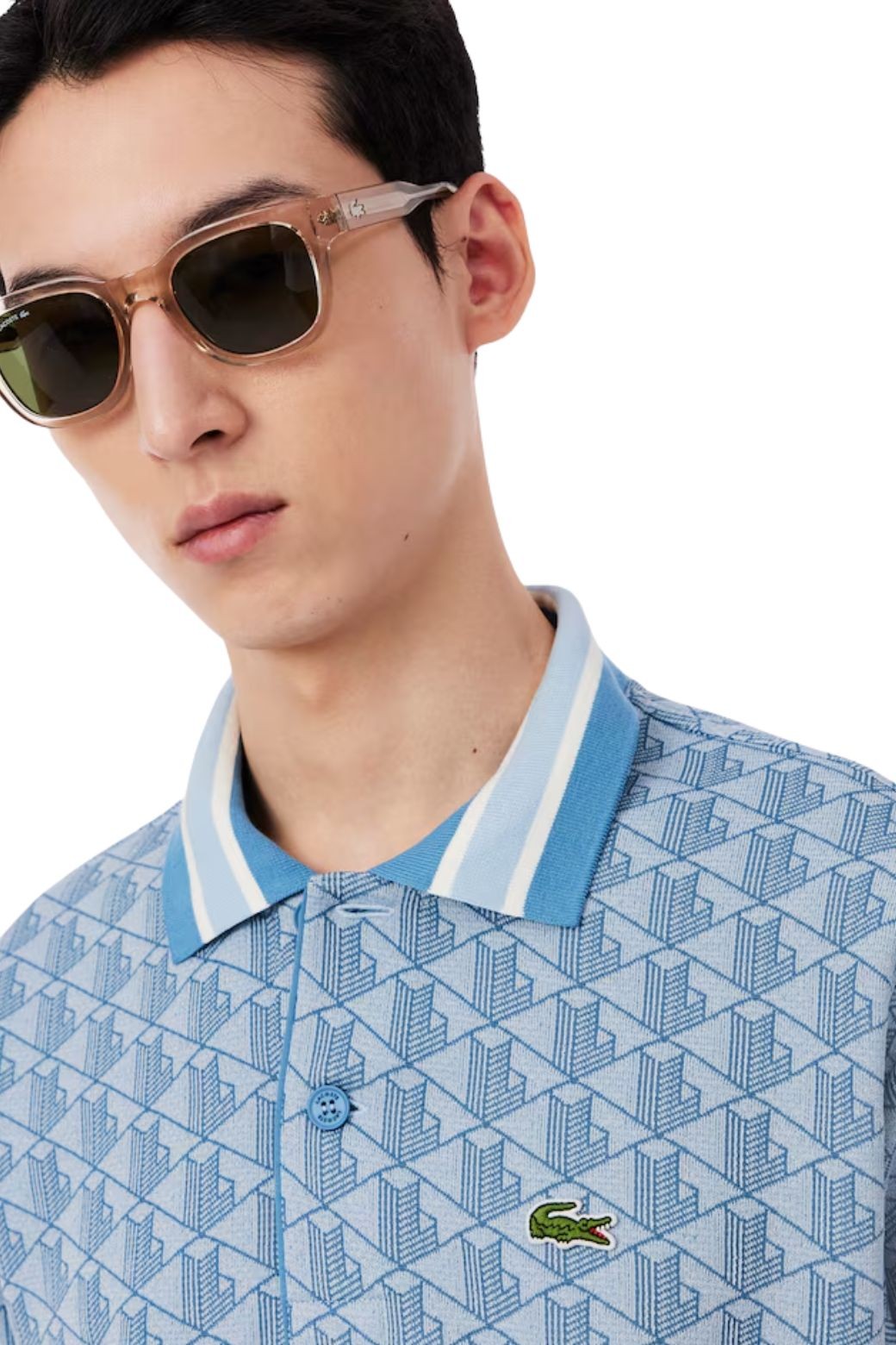 Polo Lacoste Jacquard Azul