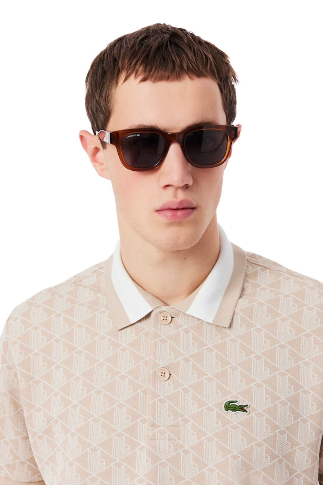 Polo Lacoste Jacquard Beige