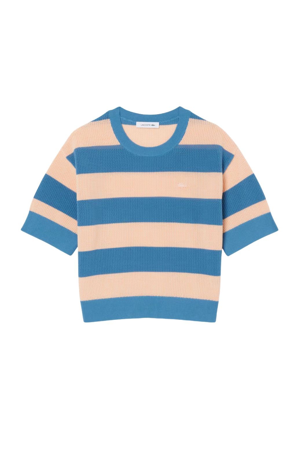 Camiseta Lacoste Rayas Azul y Blanco