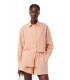 Camisa Lacoste Oversized Rayas Naranja