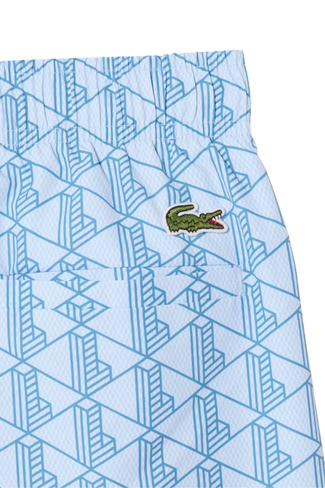 Bañador Lacoste Monogram Celeste