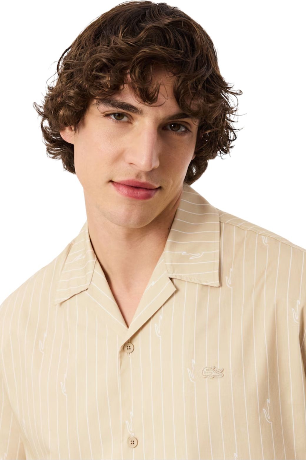 Camisa Lacoste Relaxed Twill Beige