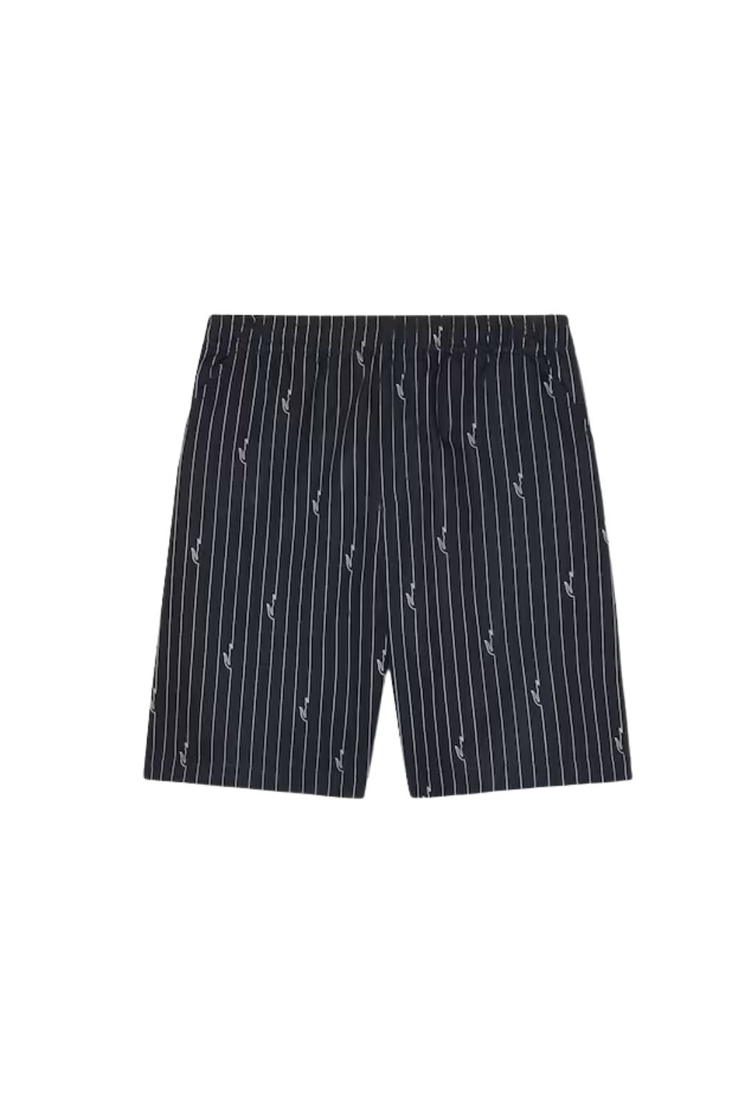 Bermuda Lacoste Rayas Estampado Negra