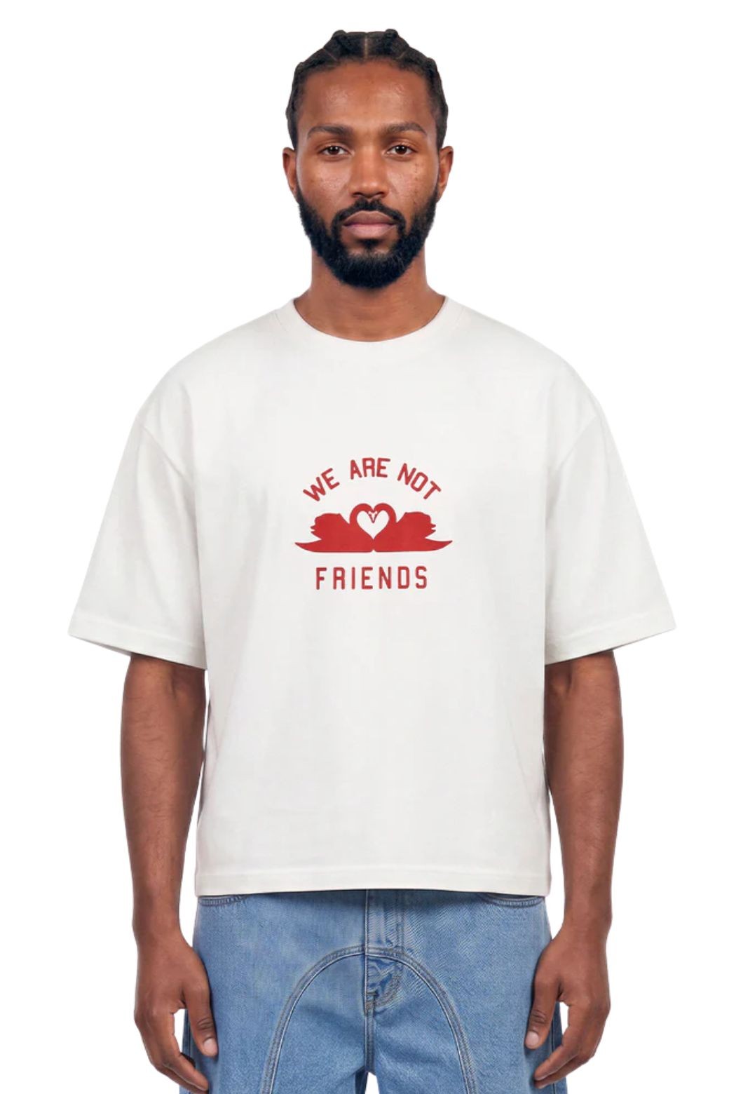 Camiseta We Are Not Friends Swan Boxy Blanca