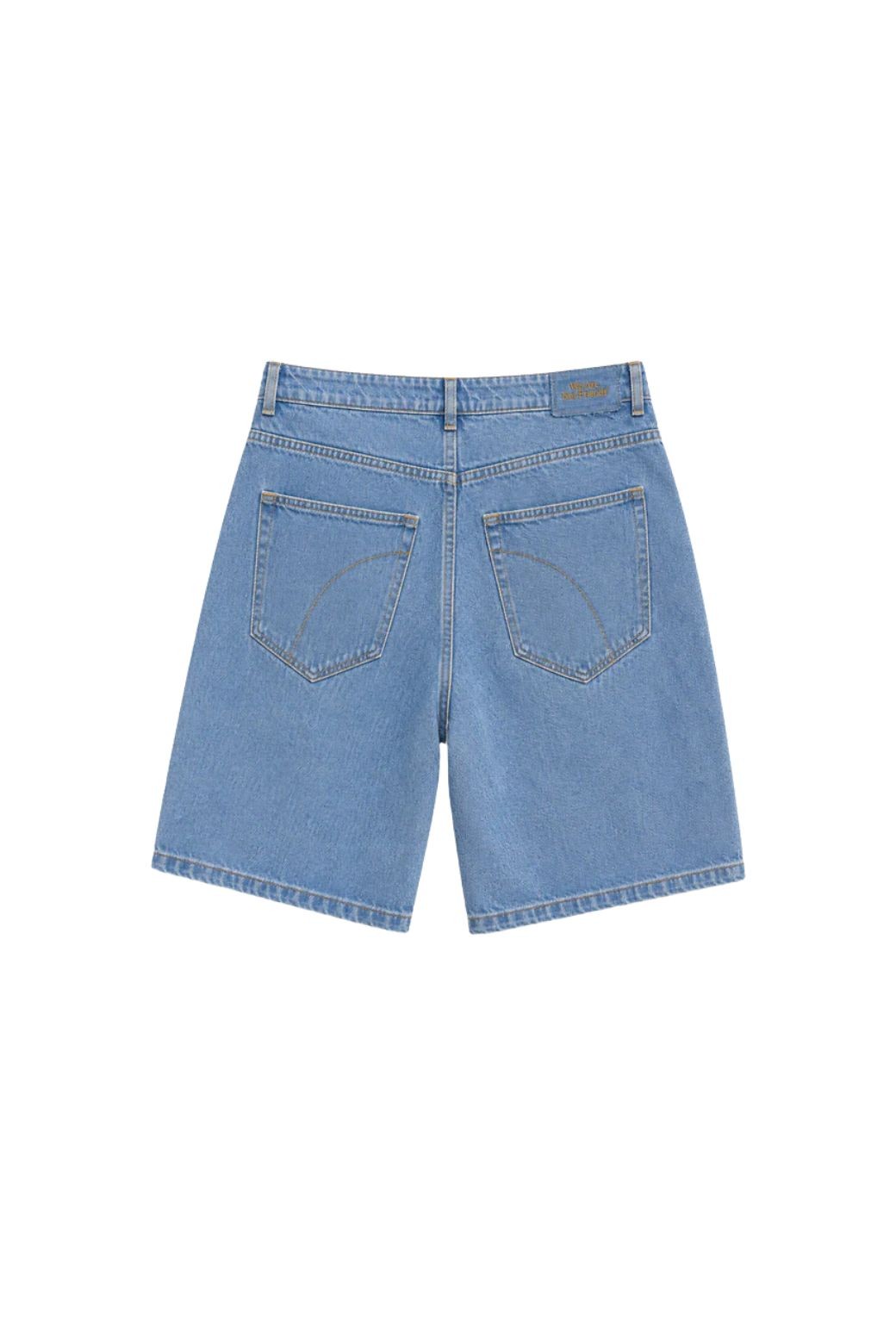 Bermudas We Are Not Friends Bicolor Beige y Azul