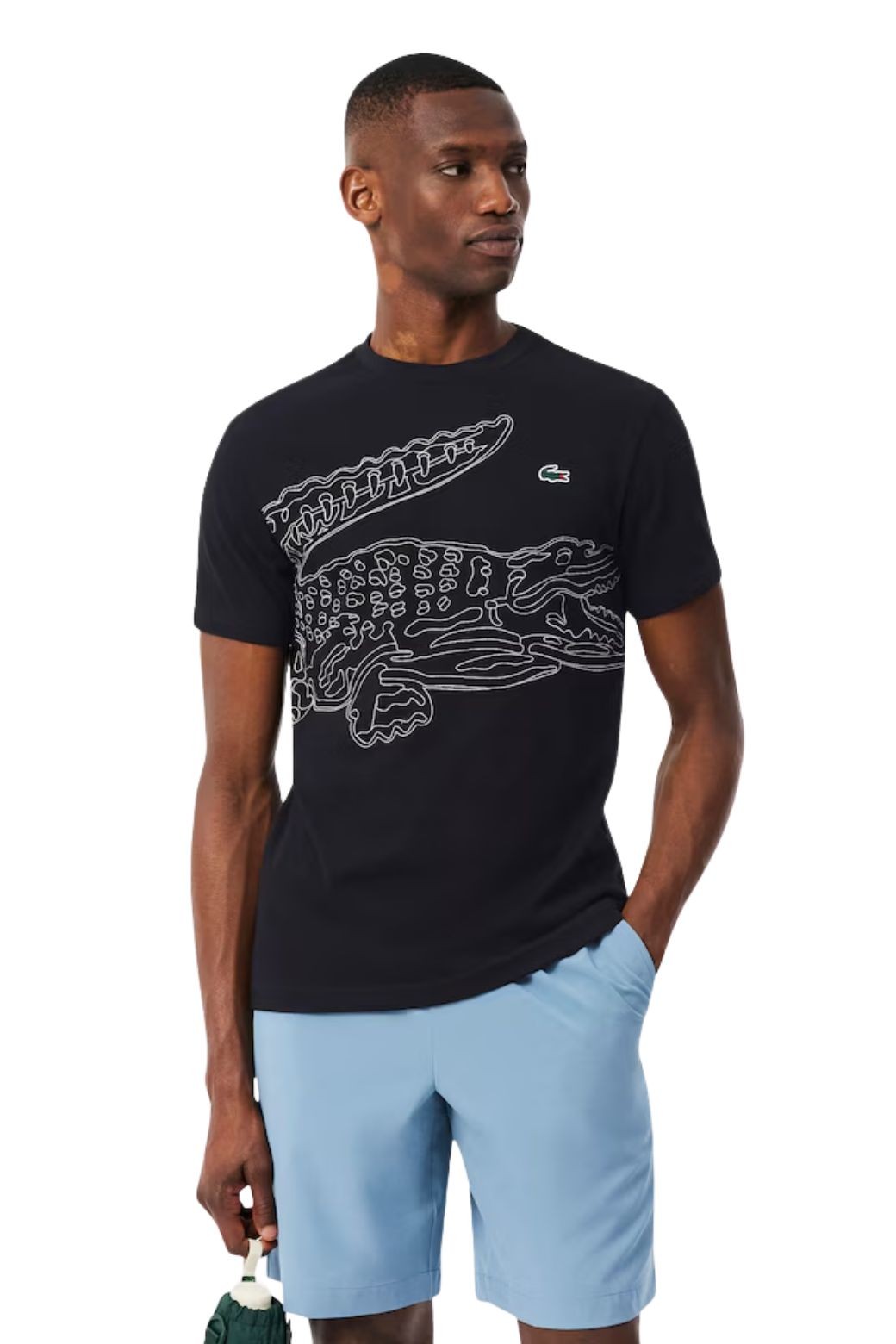 Camiseta Lacoste Estampado Cocodrilo Negra