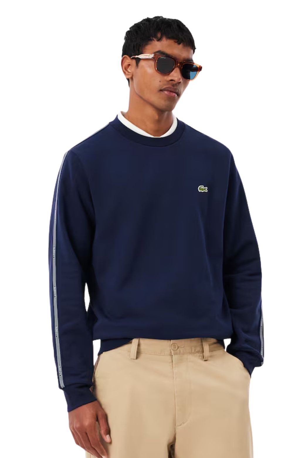 Sudadera Lacoste Franjas Azul Marino