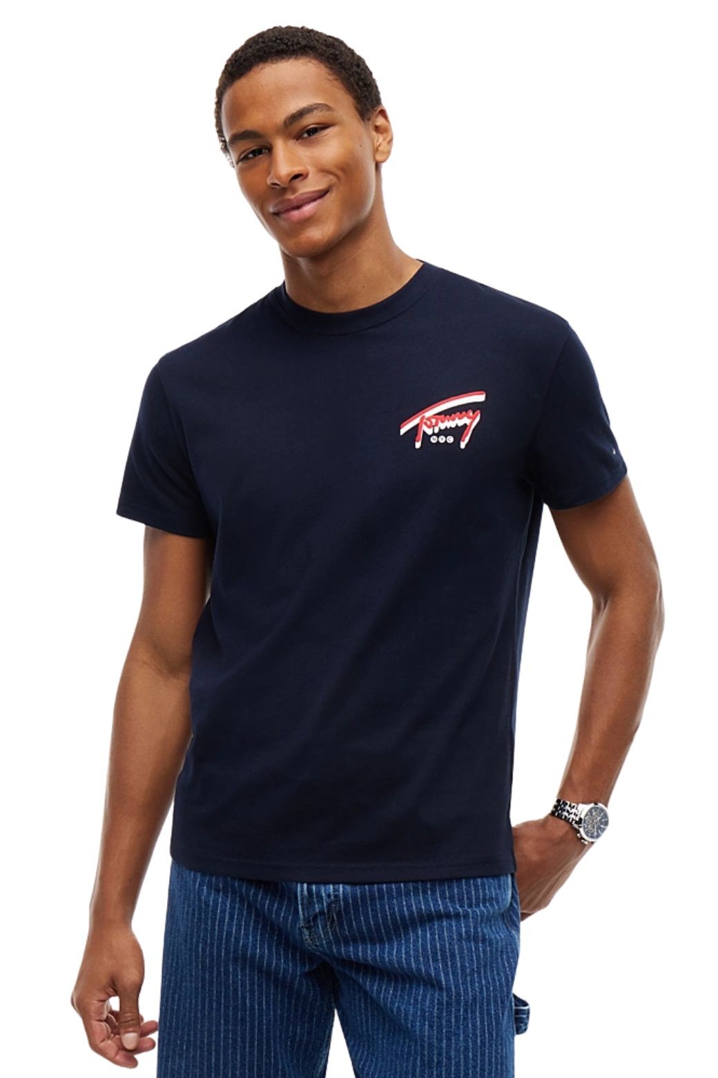 Camiseta Tommy Jeans Signature Back logo Azul Marino