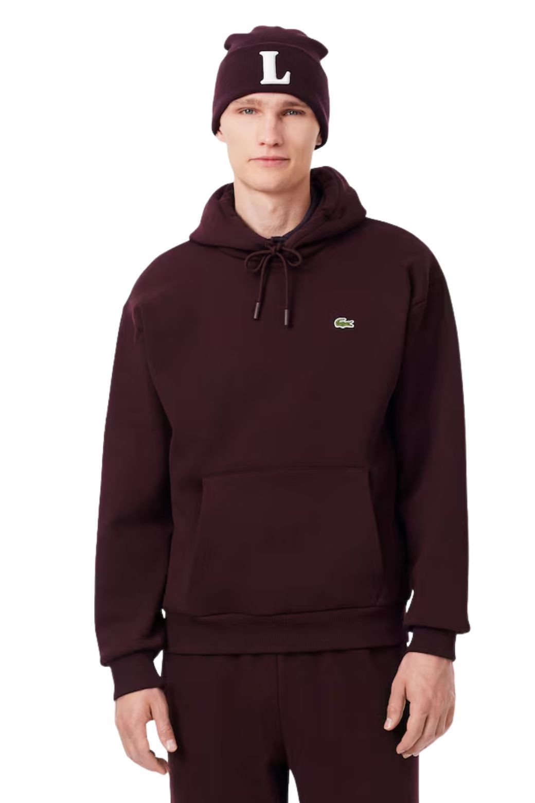 Sudadera Lacoste Capucha Basic Marron