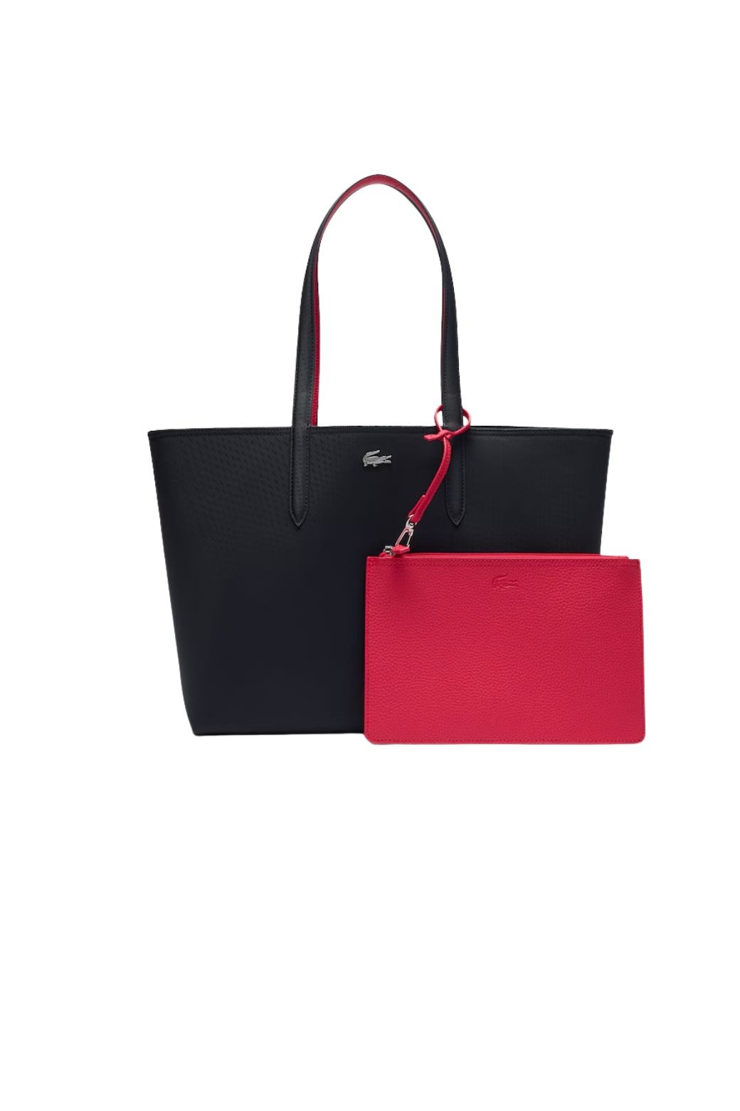 Bolso Lacoste Tote Reversible Negro y Rojo