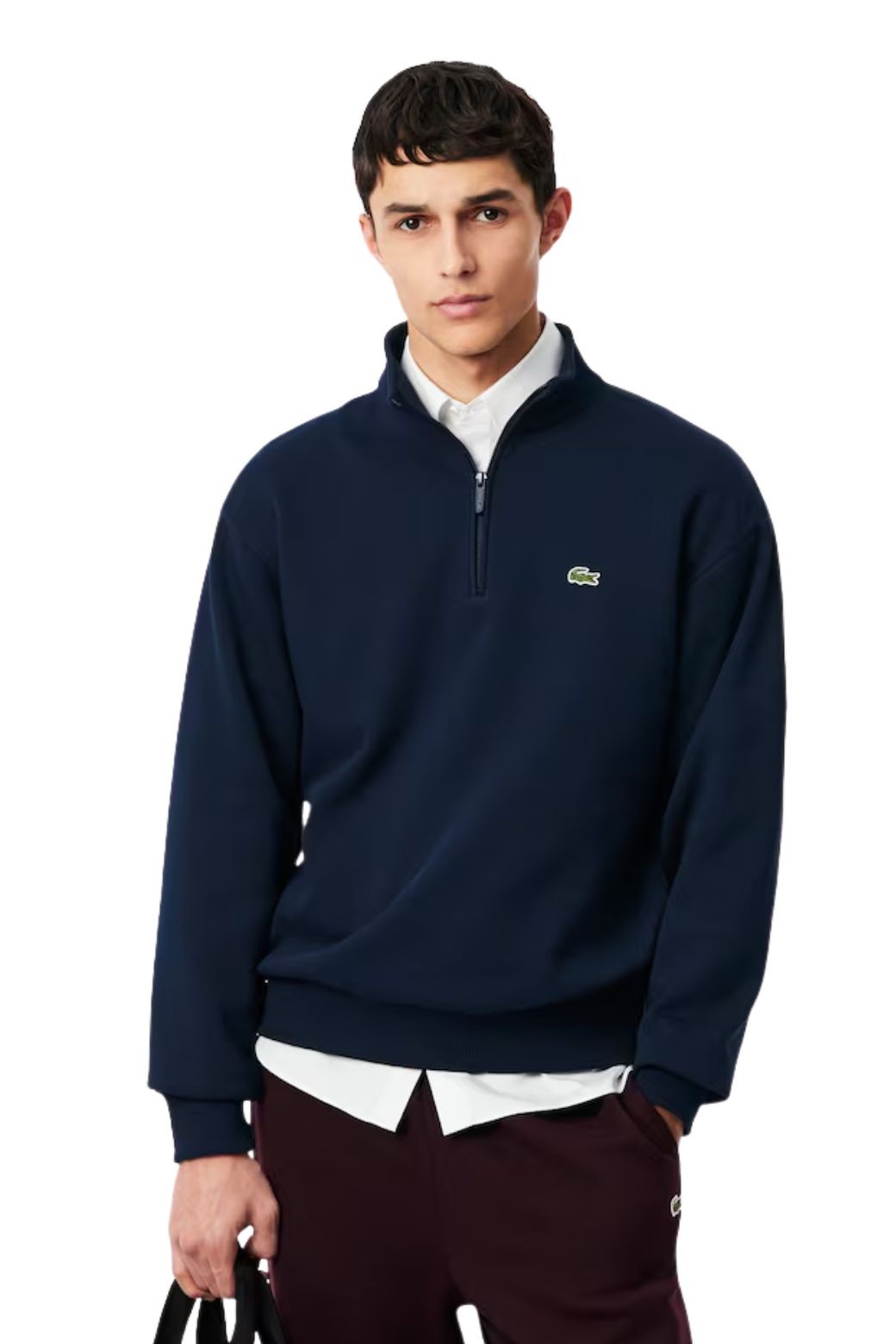 Chaqueta Lacoste Cremallera Felpa Azul Marino