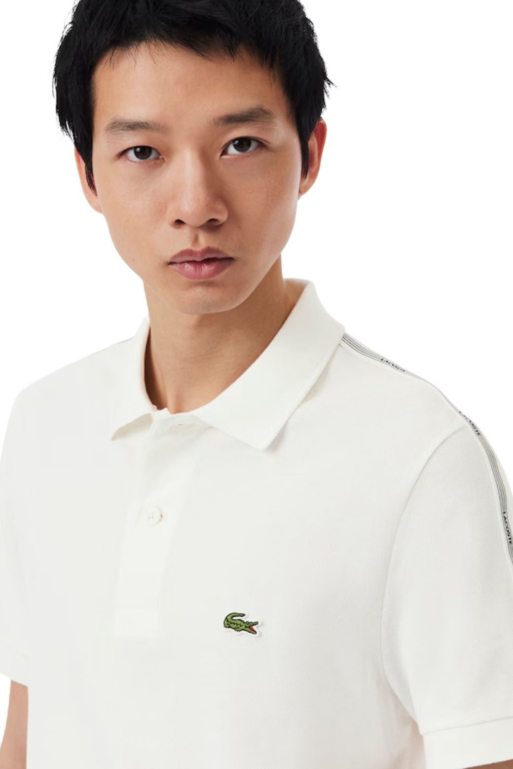 Polo Lacoste Franjas Blanco