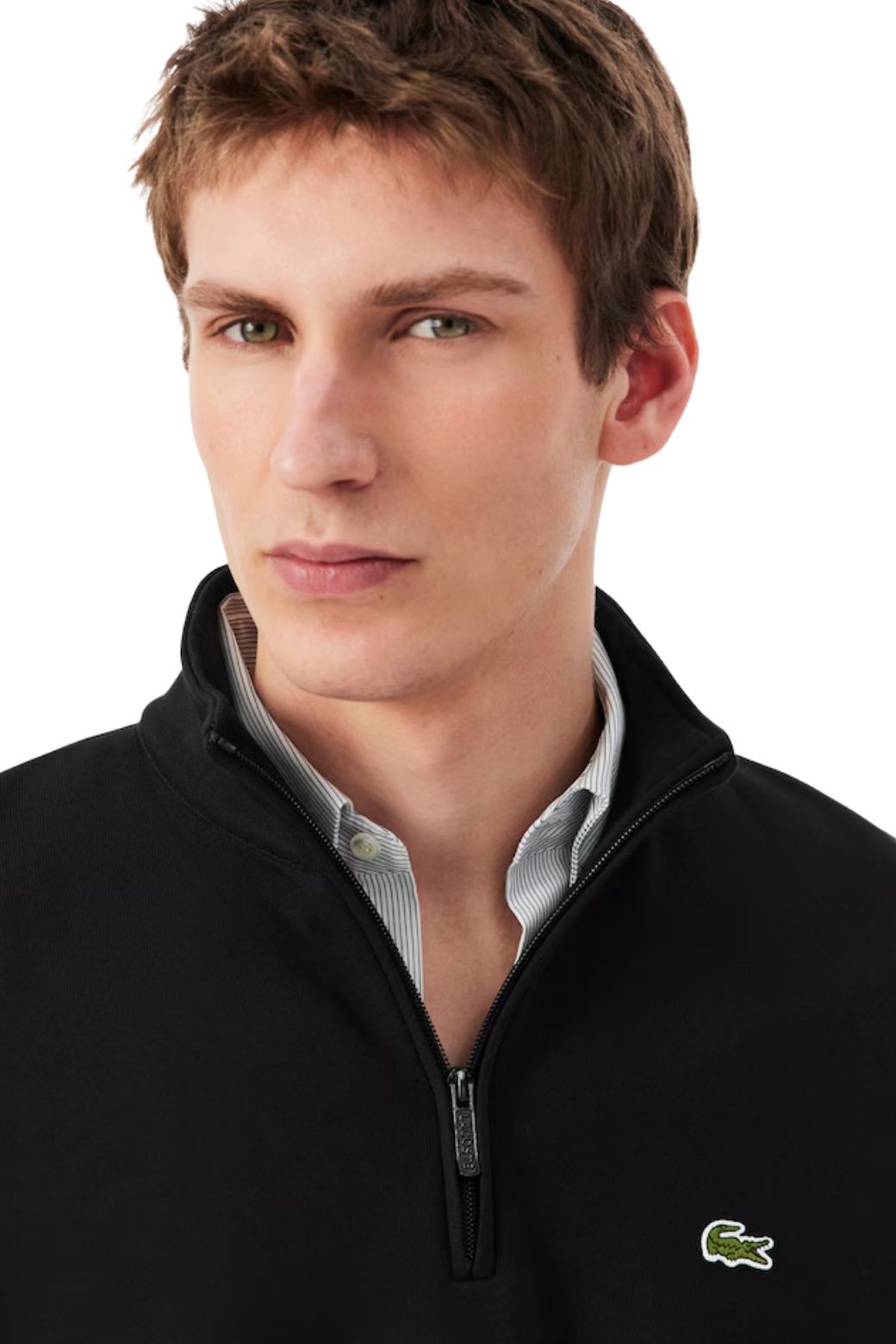 Chaqueta Lacoste Cremallera Felpa Negra