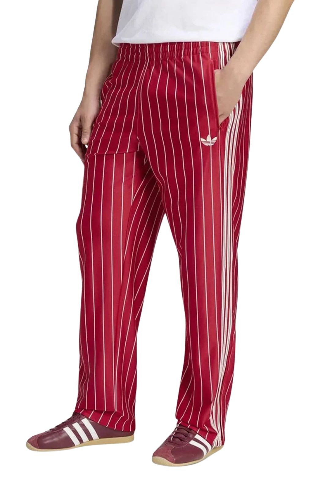 Pantalon Adidas Pinstripe Firebird Rojo