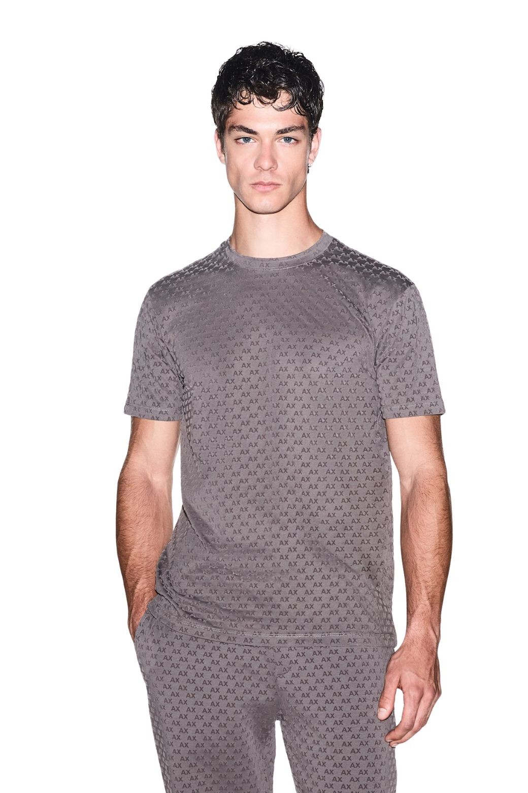 Camiseta Armani Exchange Multilogo Gris