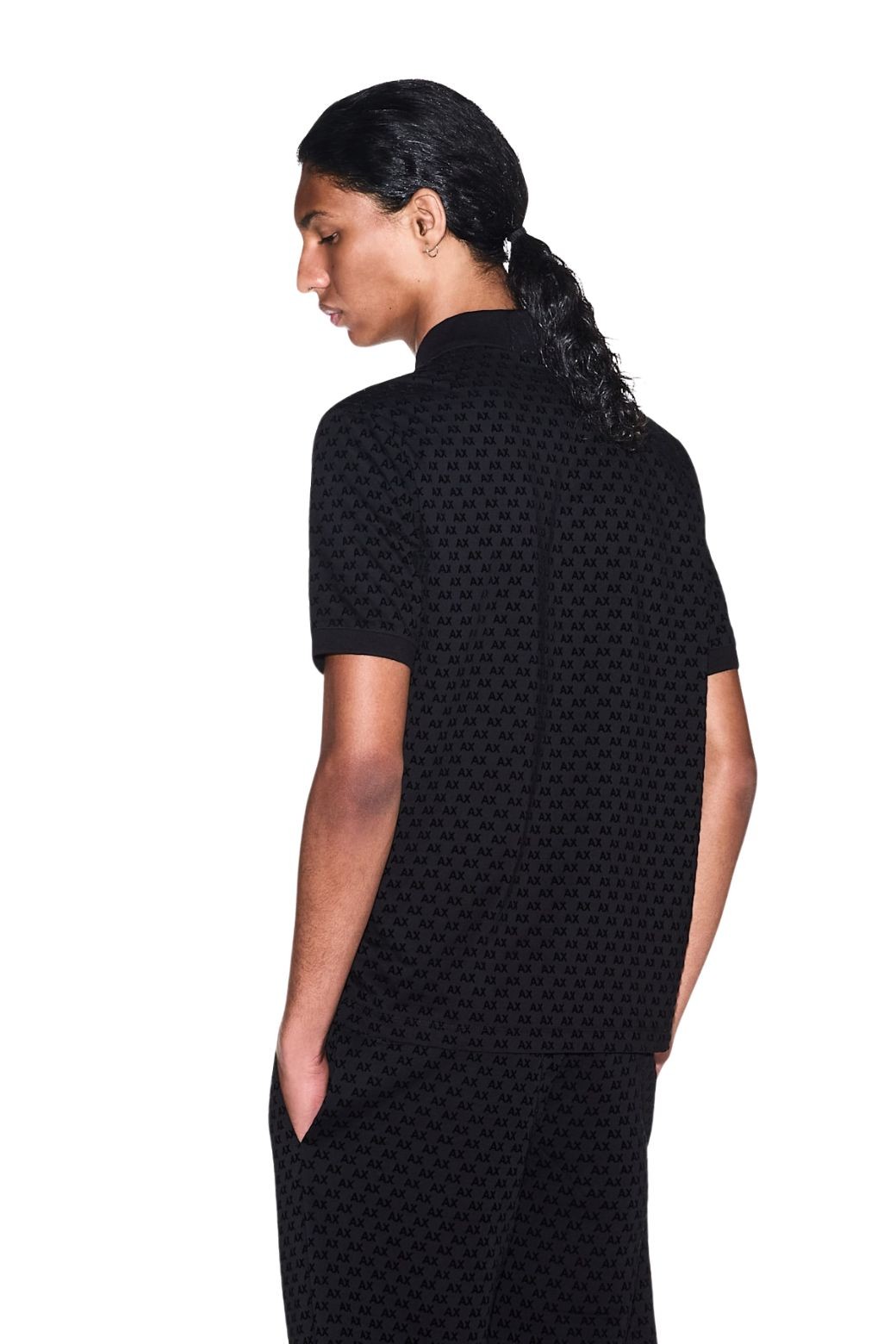 Polo Armani Exchange Multilogo Negro